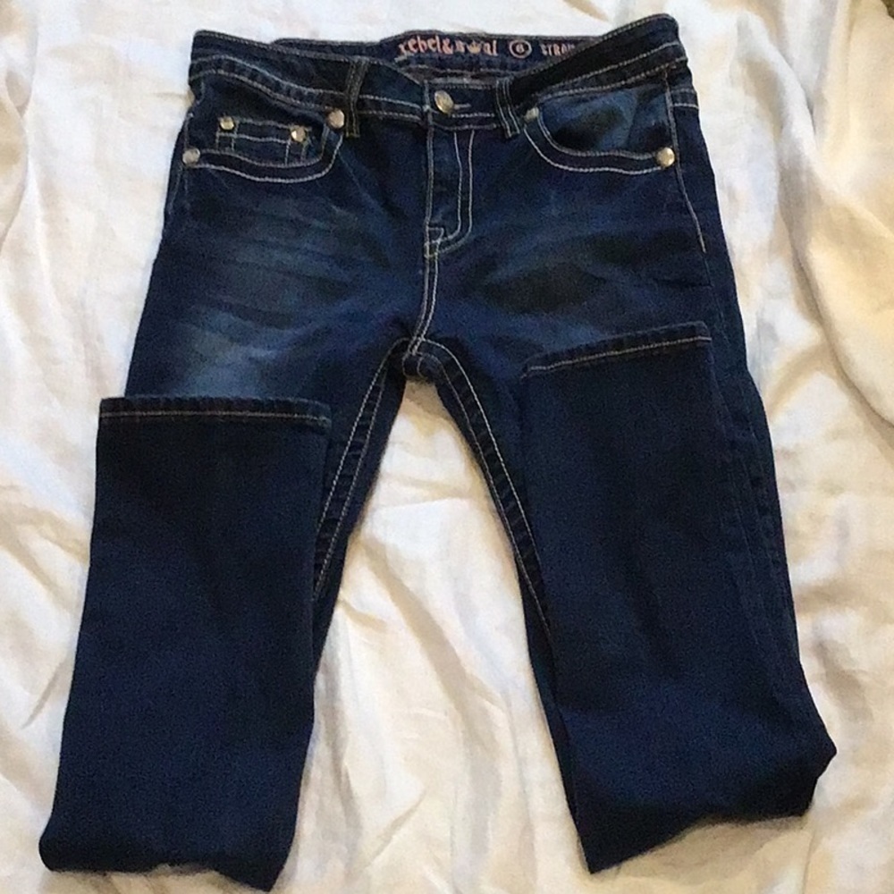 Rebel & Soul Straight Embellished Jeans Size 6
